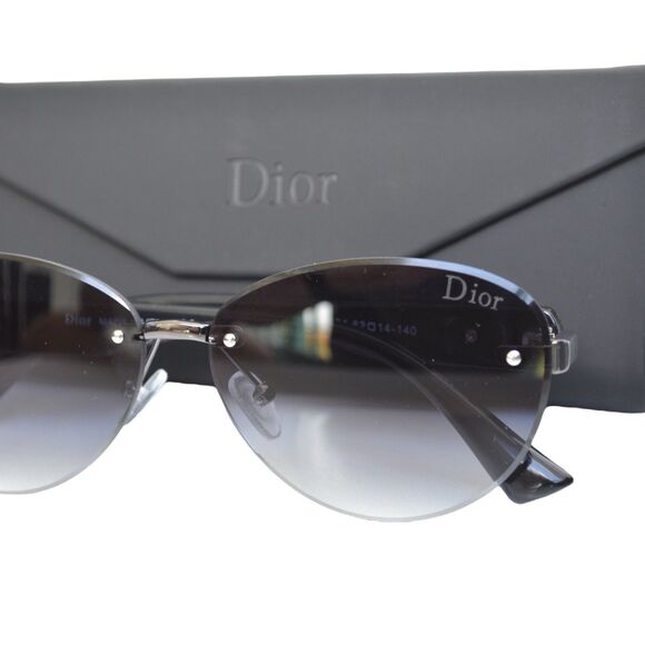 Dior Rimless Sunglasses | Black Temples & Gunmetal Bridge | 62-14-140 | Women’s - Picture 1 of 16